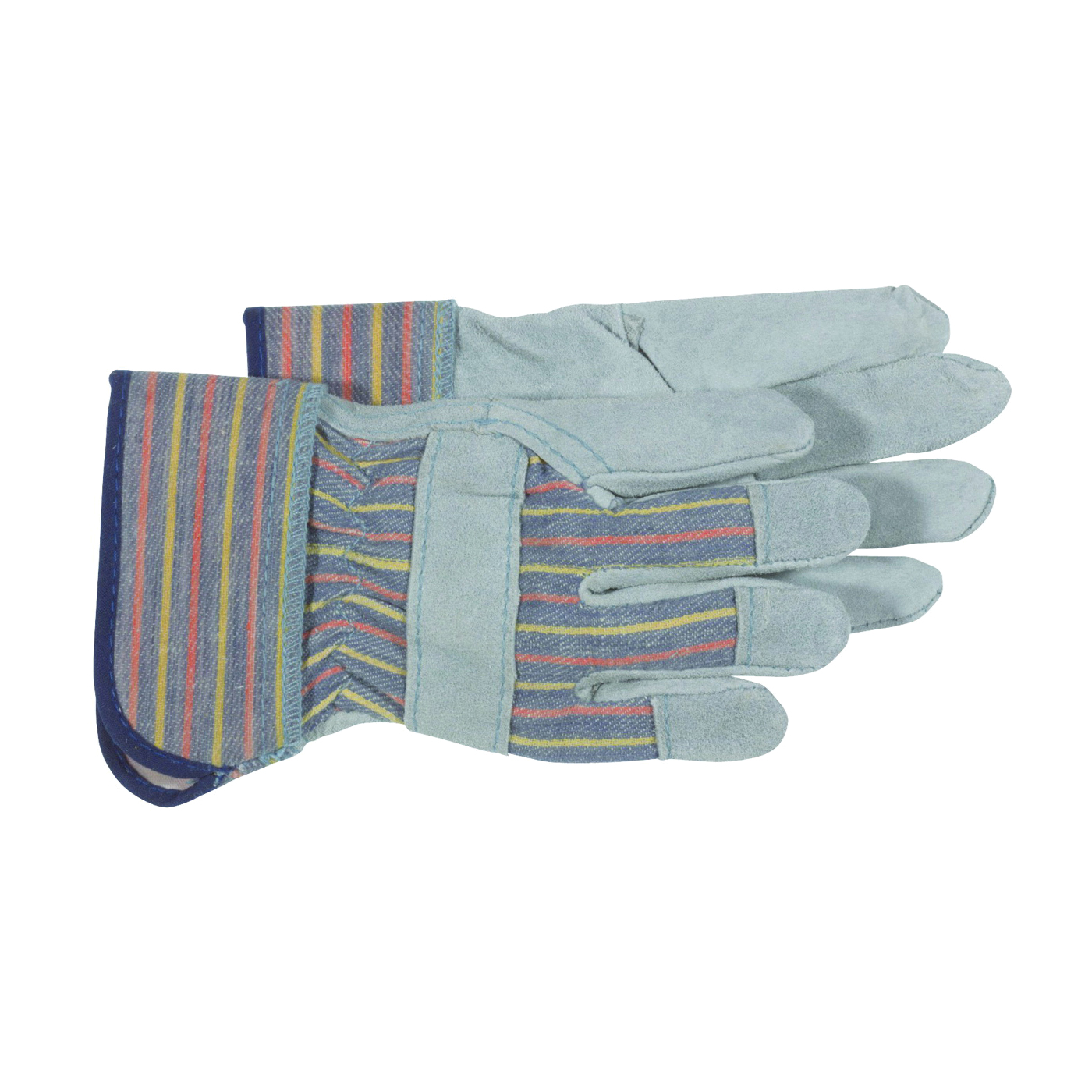 4094K Kid's Gloves, Wing Thumb, Shirred Wrist, Blue/Gray