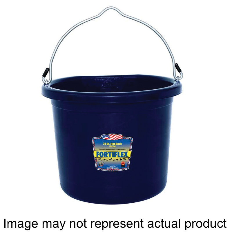 FB-124 Series FB-124BL Bucket, 24 qt Volume, Polyethylene/Rubber, Blue