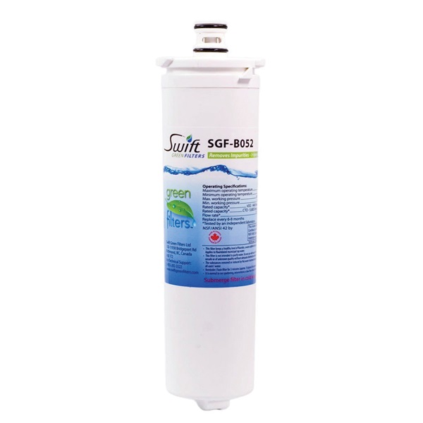 SGF-BO52 Refrigerator Water Filter, 0.5 gpm, 0.5 um Filter, Coconut Shell Carbon Block Filter Media