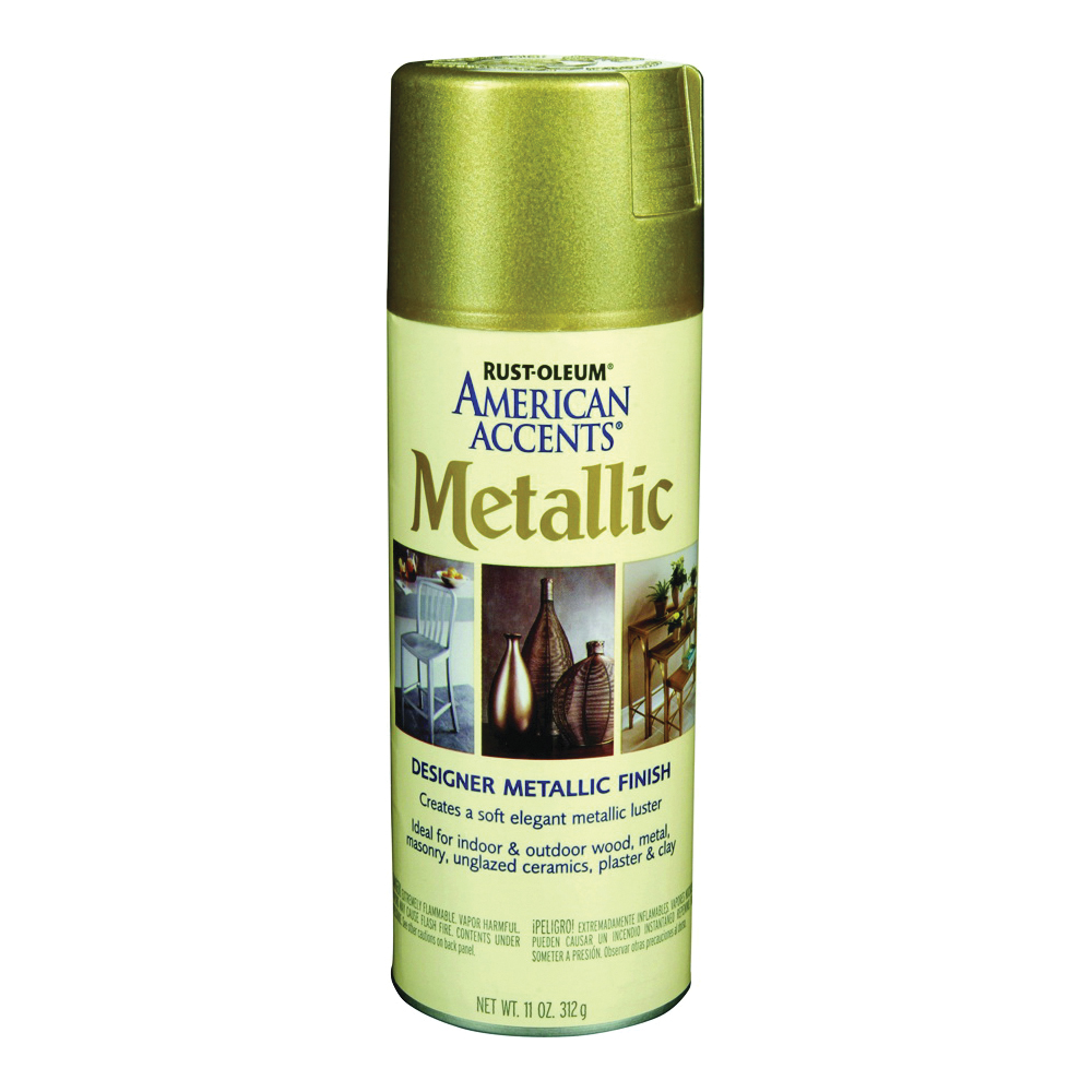 202719 Metallic Spray Paint, Metallic, Aged Brass, 12 oz, Can