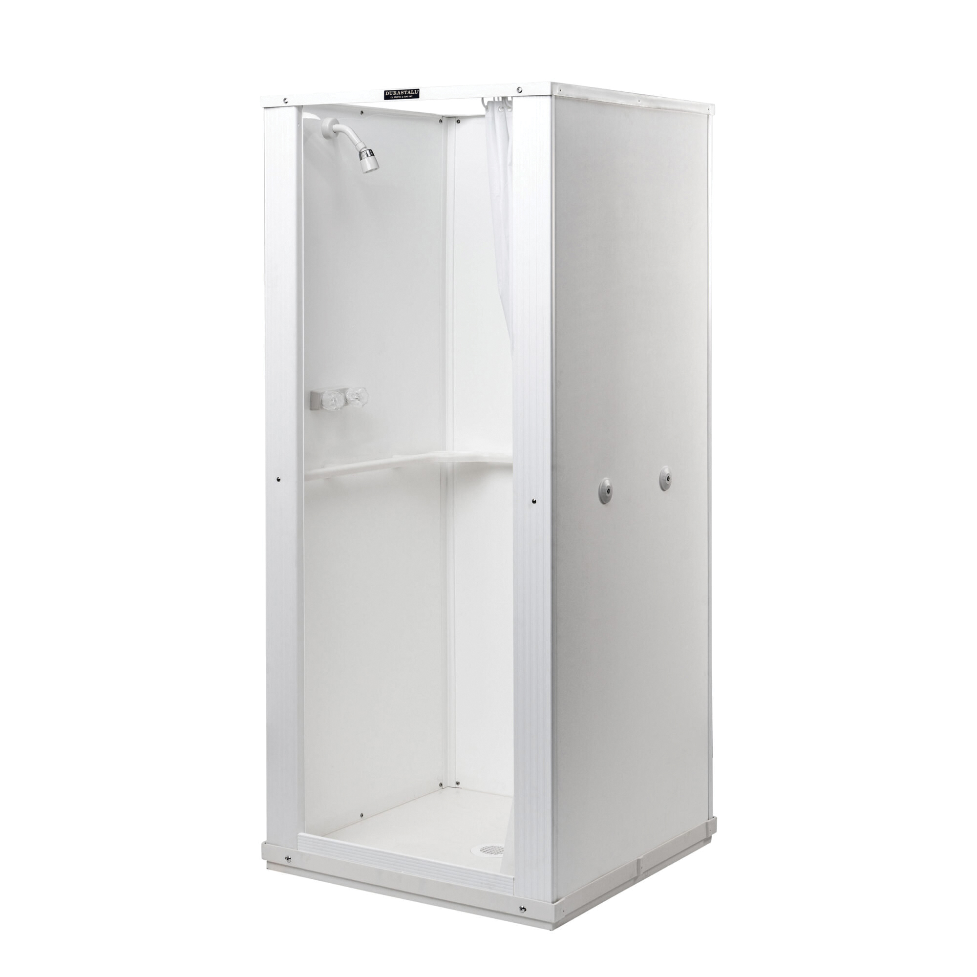 DURASTALL 68 Shower Stall, 32 in L, 32 in W, 74-3/4 in H, Thermoplastic, High-Gloss