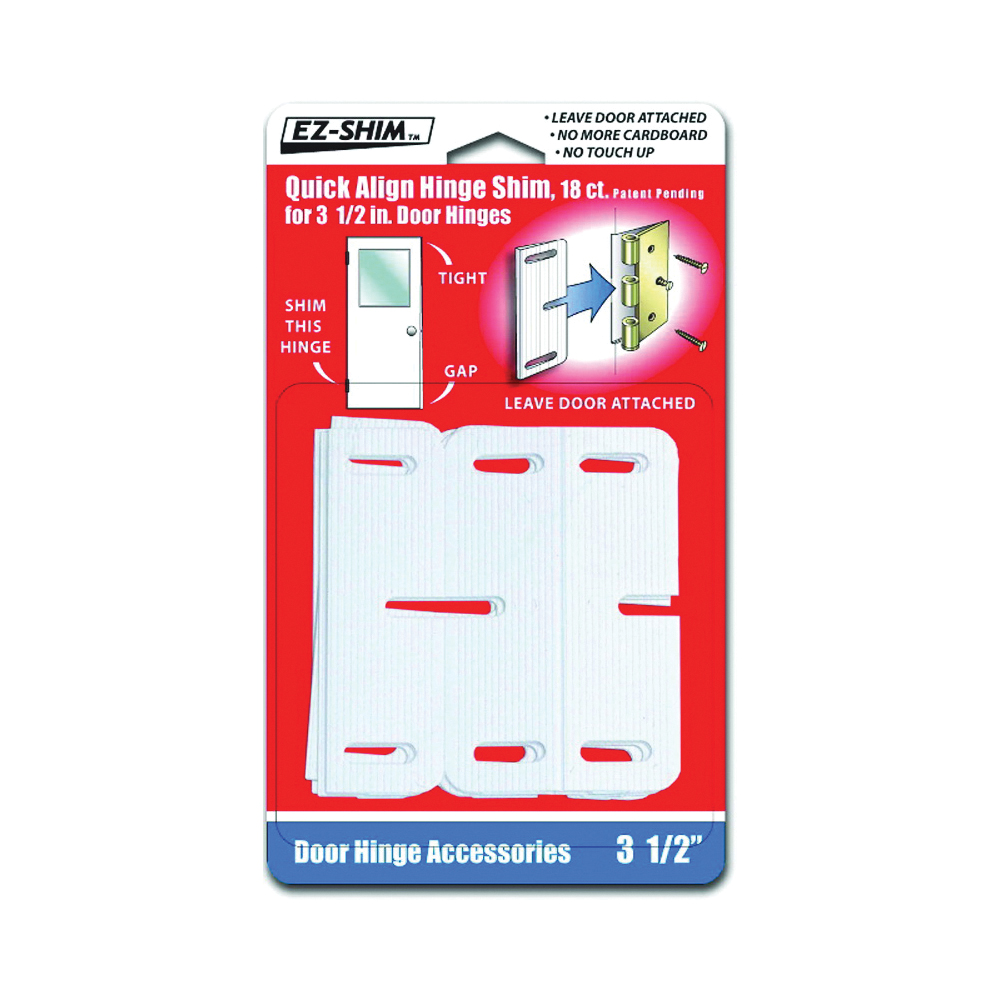 HS350BP Hinge Shim, 3.5 in L x 1.1 in W x 0.062 in Thick Dimensions, Plastic