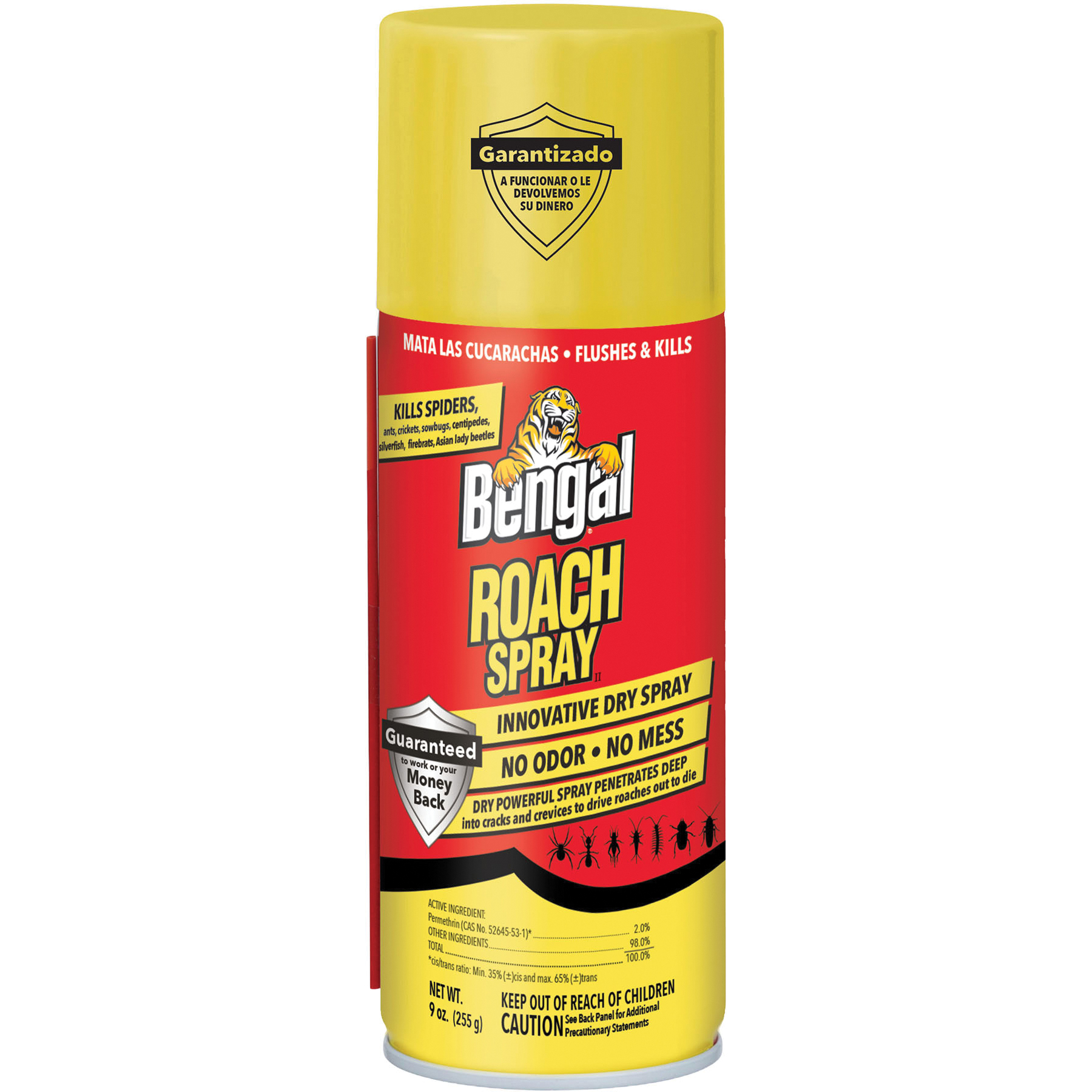 92465 Roach Spray, Liquid, Spray Application, Indoor, Outdoor, 9 oz Aerosol Can