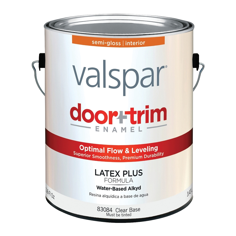 Valspar 045.0083084.007 Trim Paint, Water Base, Clear, 1 gal, 400 sq-ft/gal Coverage Area - 1