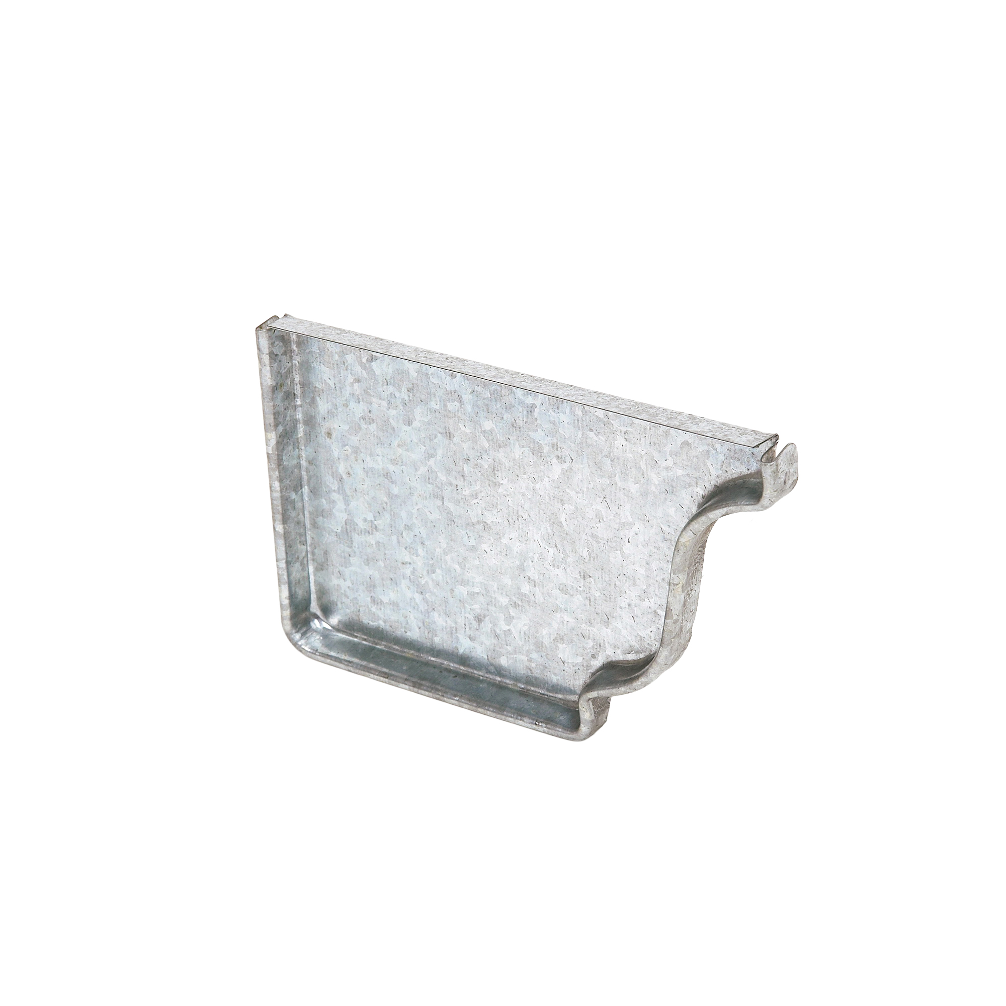 29205 Left Gutter End Cap, 1/2 in H x 3-1/2 in W x 5 in L, K-Style Gutter System, Steel, Metallic