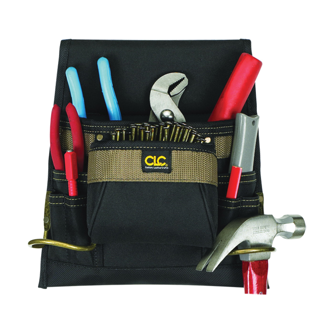 TOOL WORKS 1823 Nail and Tool Bag, 8-Pocket, Polyester, Blue