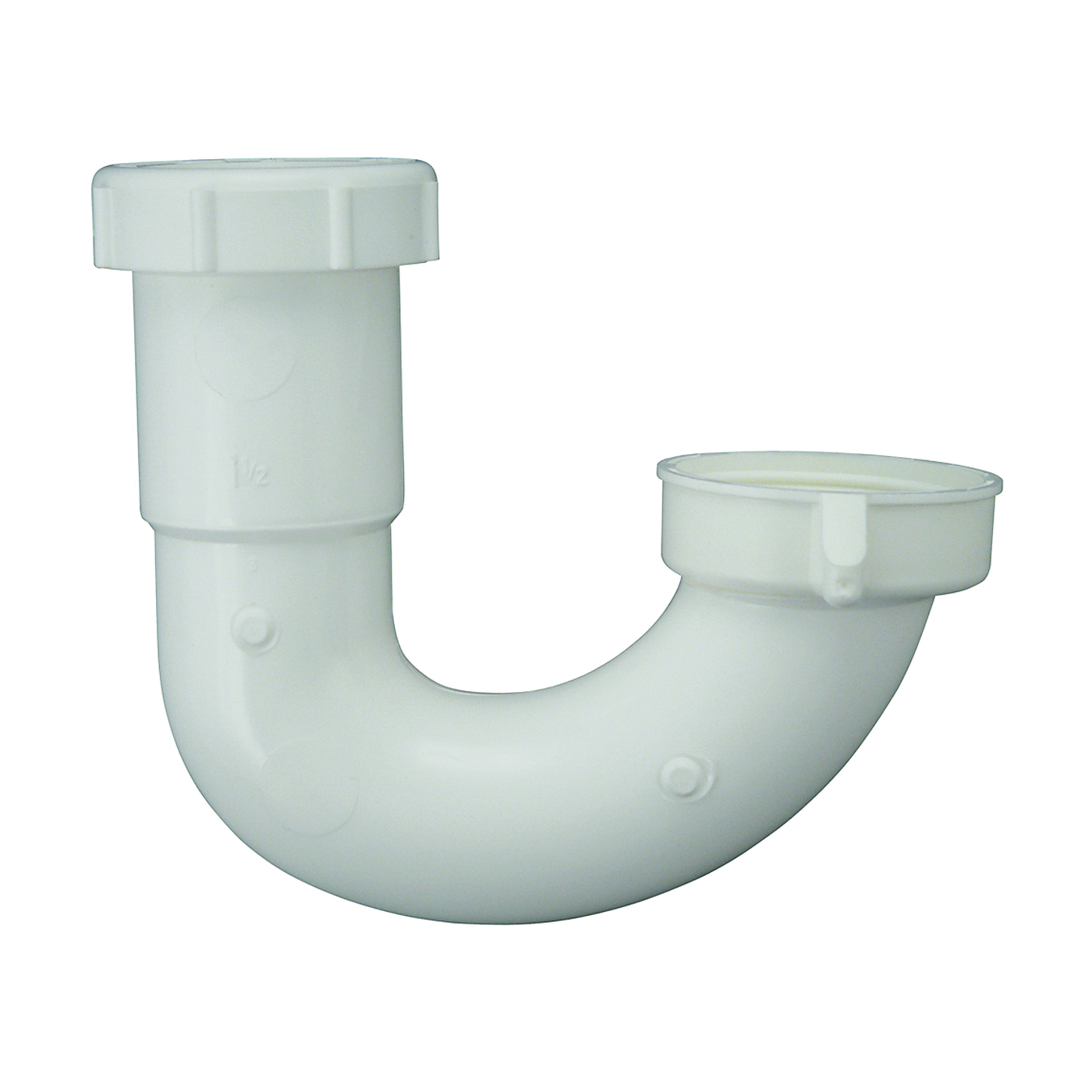 PP66-2W J-Bend, 1-1/2 x 1-1/2, 1-1/2 x 1-1/4 in, Slip-Joint, Plastic, White