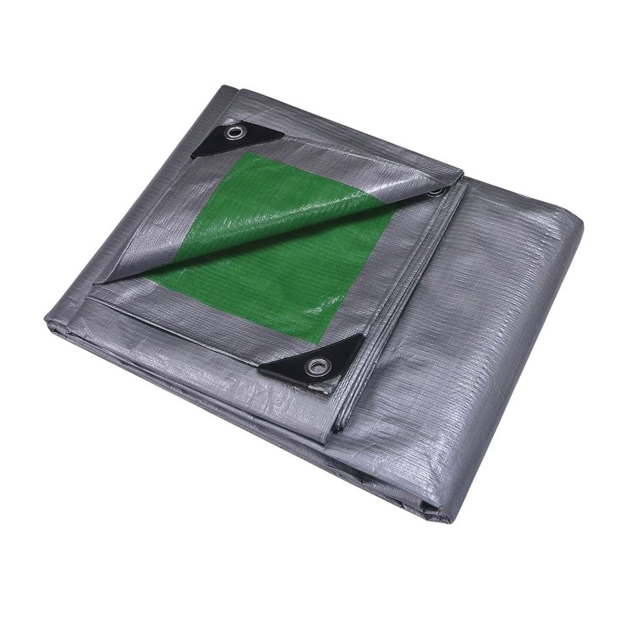 T2040GS140 Tarpaulin, 40 ft L, 20 ft W, 8 mil Thick, Polyethylene, Green/Silver