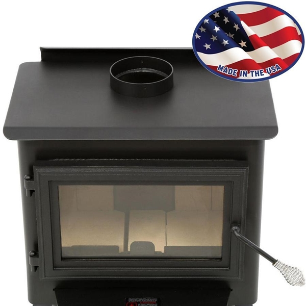 Summers Heat 50-SNC13 Wood Stove, 25 in W, 20-1/4 in D, 28-1/4 in H, 60,000 Btu/hr Heating, Steel, Satin Black - 1