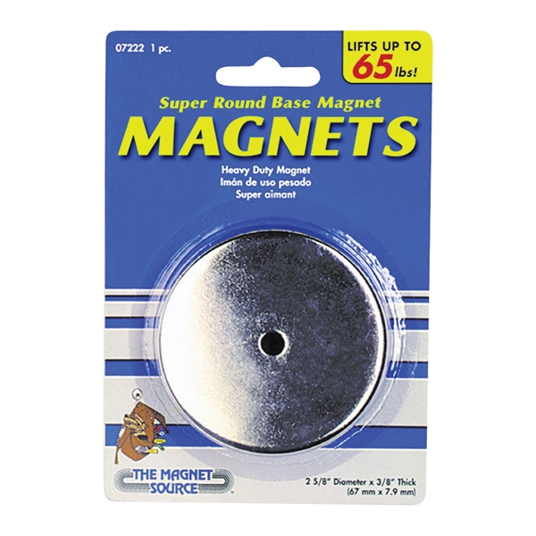 07222 Round Base Magnet, Ceramic, 1 in ID x 2.618 in OD Dia, 3/8 in H