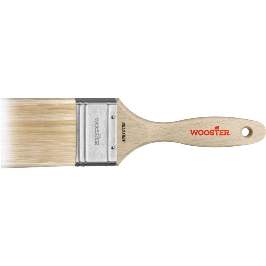 Gold Edge 5232-2 Paint Brush, 2 in W, Flat Brush, 2-11/16 in L Bristle, Polyester Bristle