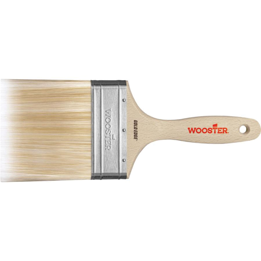 Gold Edge 5237-4 Paint Brush, 4 in W, Extra-Thick Flat Brush, 3-15/16 in L Bristle, Polyester Bristle