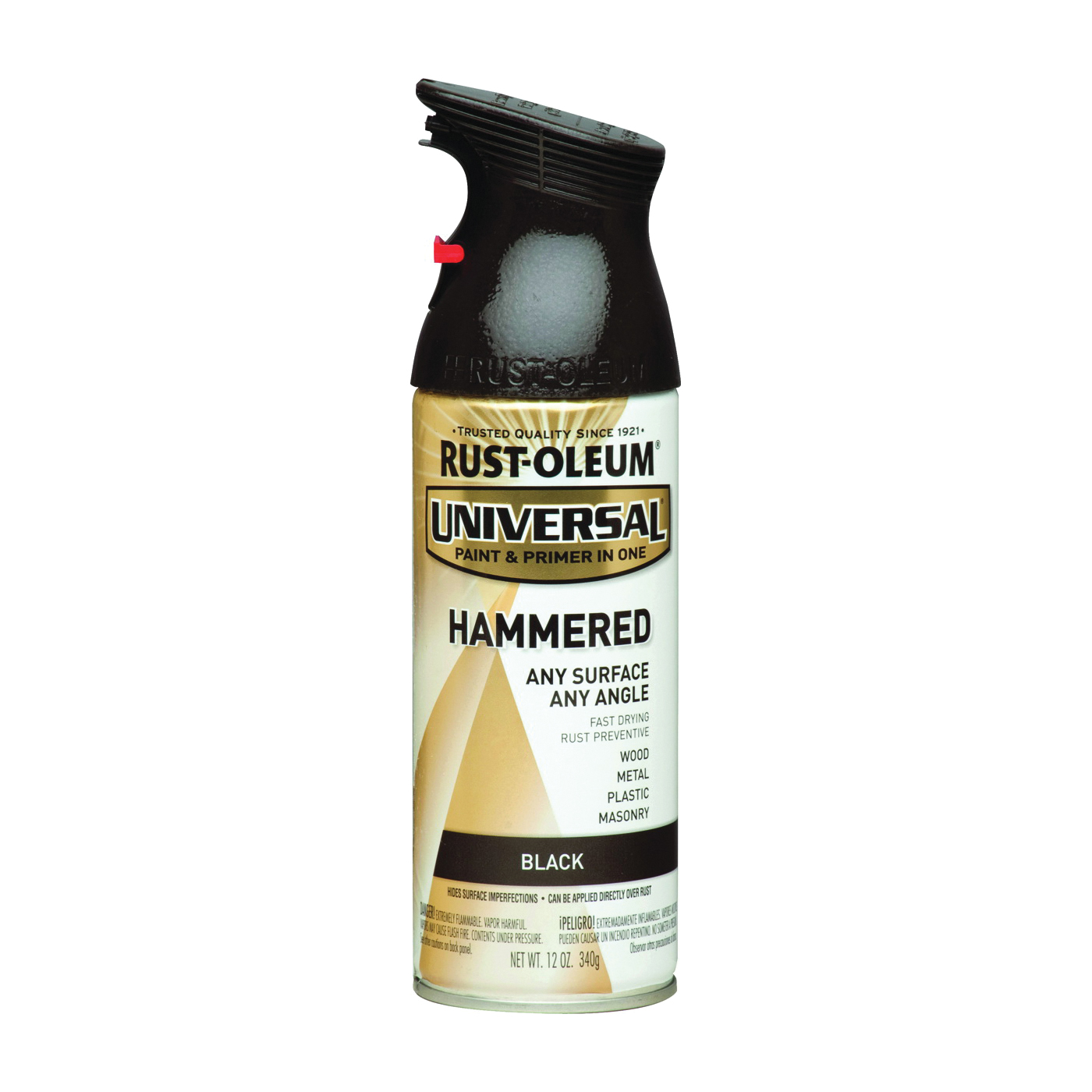 Rust-Oleum 245217 Hammered Spray Paint, Hammered, Black, 12 oz, Can - 1