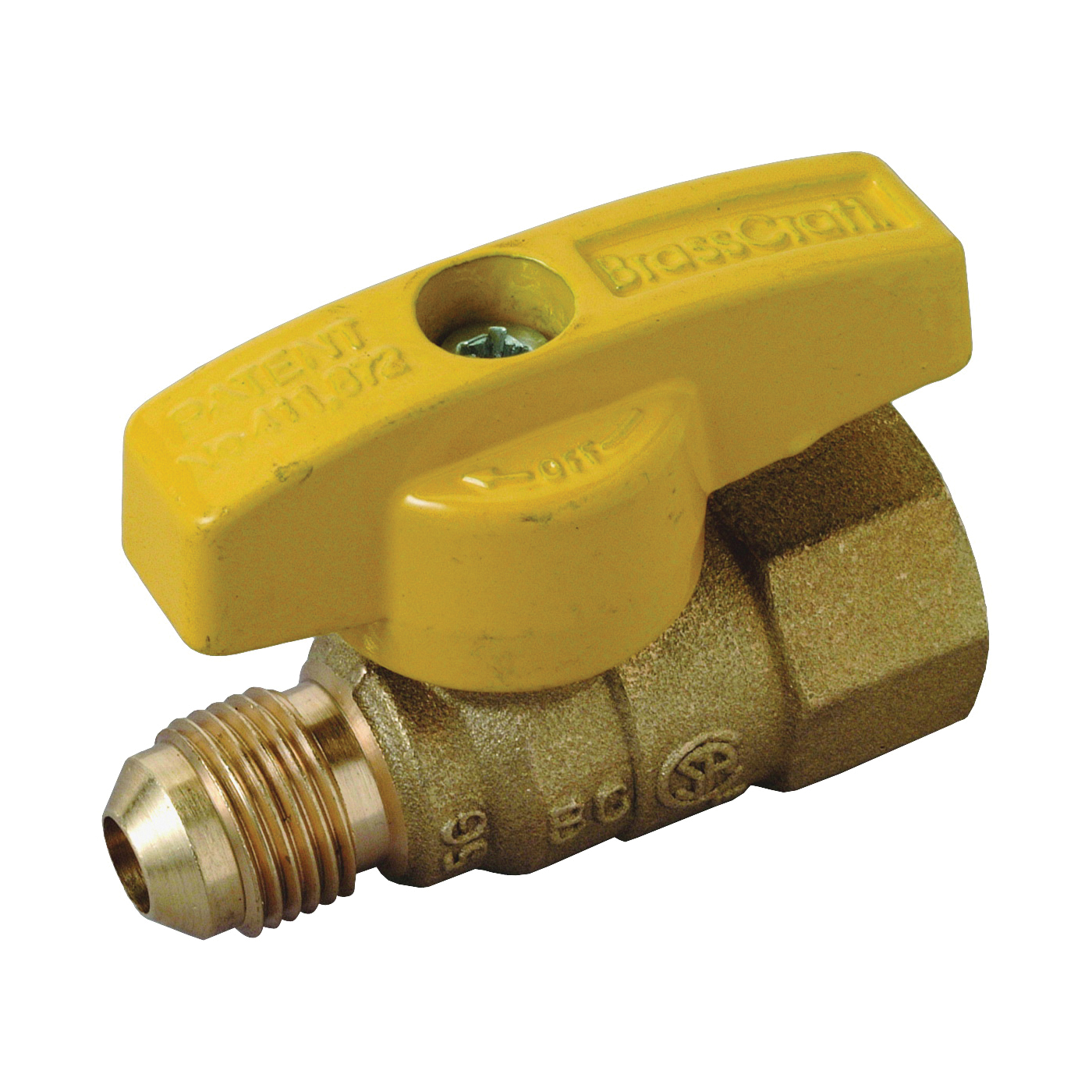 PSSL-12 Gas Ball Valve, 3/8 x 1/2 in Connection, Flare x FIP, 5 psi Pressure, Brass Body