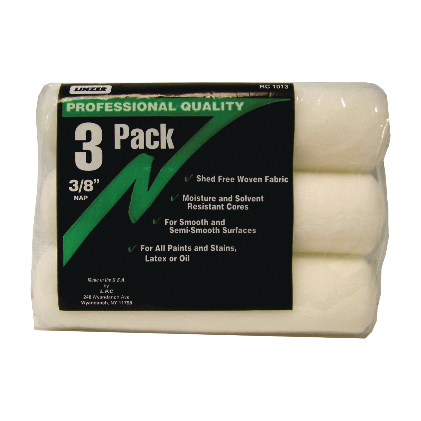 RC1013 Roller Cover, 3/8 in Thick Nap, 9 in L, Fabric Cover