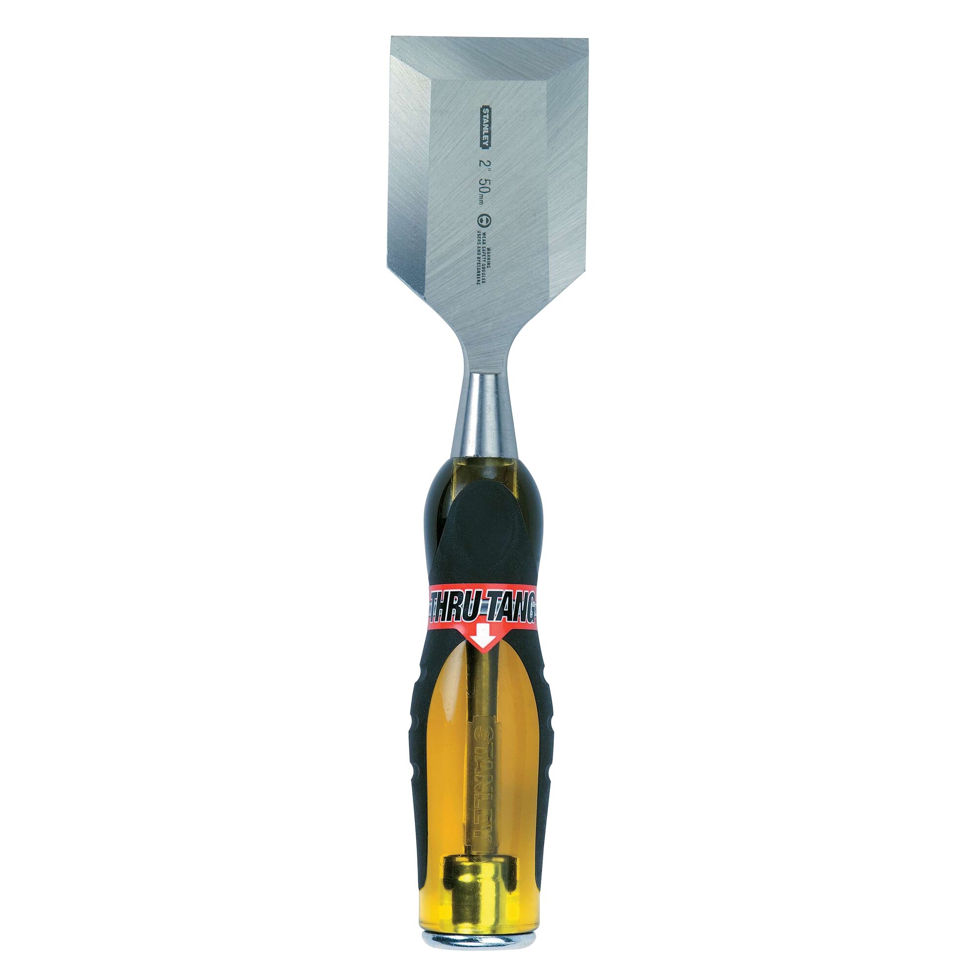 Fatmax Thru-Tang 16-981 Chisel, 2 in Tip, 9 in OAL, Carbon Steel Blade, Ergonomic Handle
