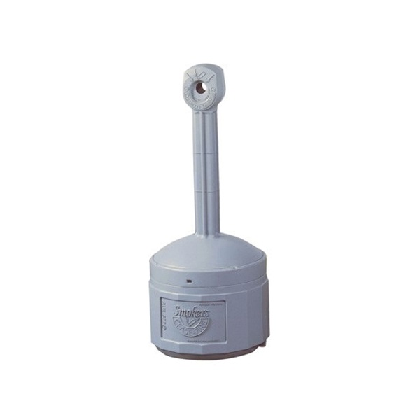 Smoker's Cease Fire 26800 Cigarette Butt Receptacle, 4 gal Capacity, Polyethylene, Pewter Gray