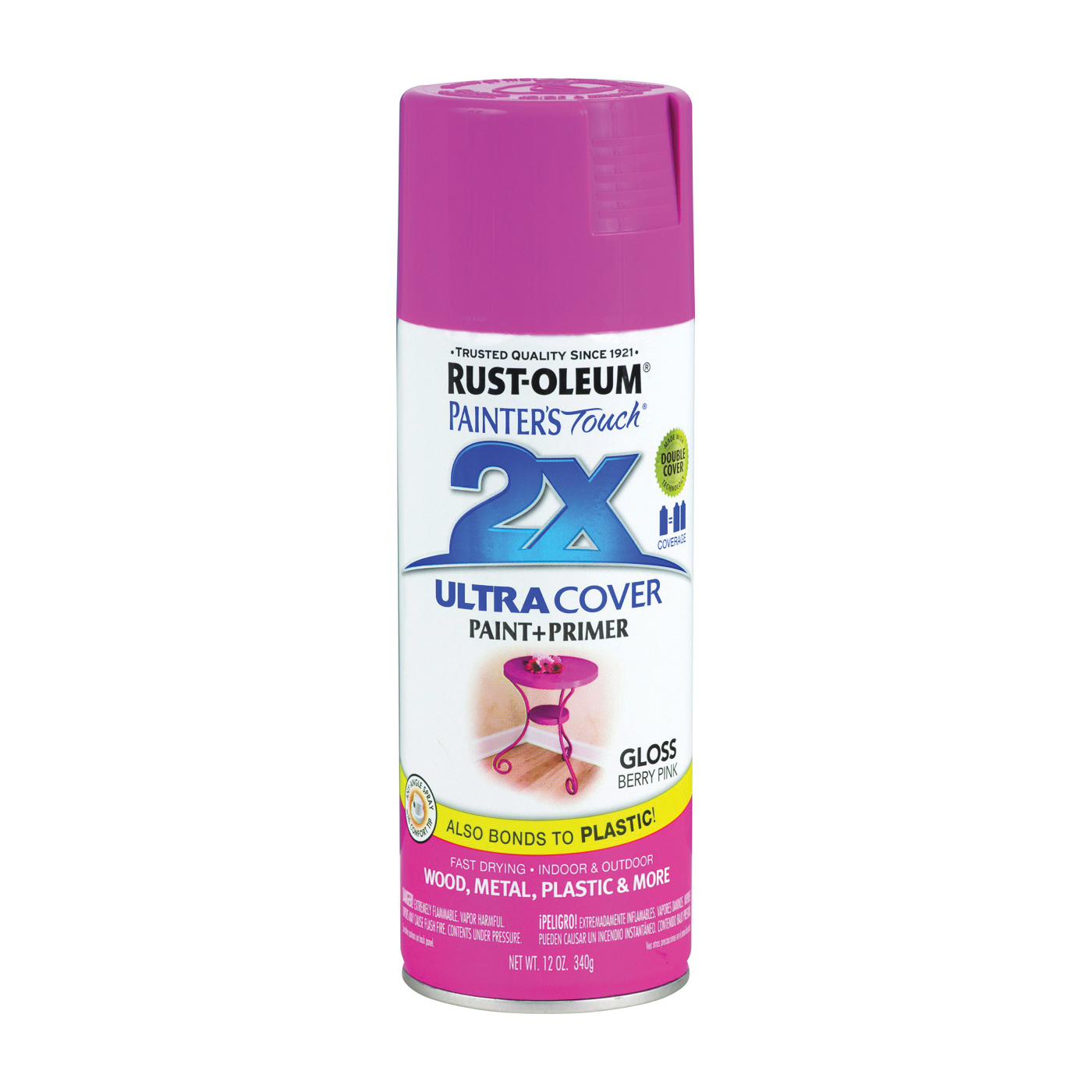 249123 Spray Paint, Gloss, Berry Pink, 12 oz, Can