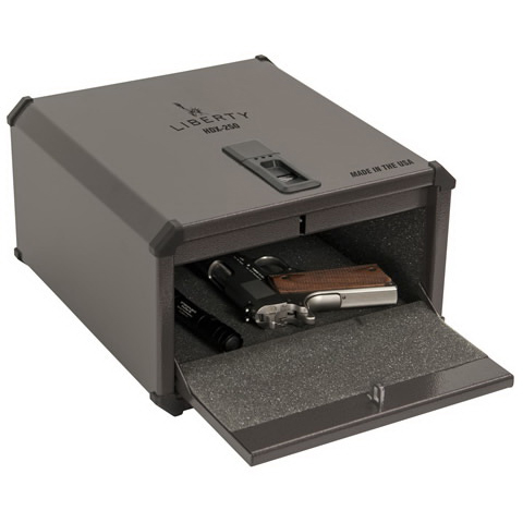 LIBERTY SAFE Home Defender HDX-250 Safe Handgun Vault, Steel, Gray, Textured, Biometric Lock, 1-Compartment - 2