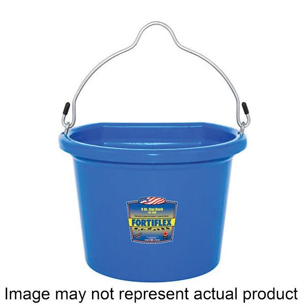 FB-108 Series FB-108BL Bucket, 8 qt Volume, Polyethylene/Rubber, Blue