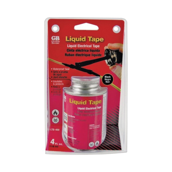 LTB-400 Electrical Tape, Liquid, Black, 4 oz Bottle