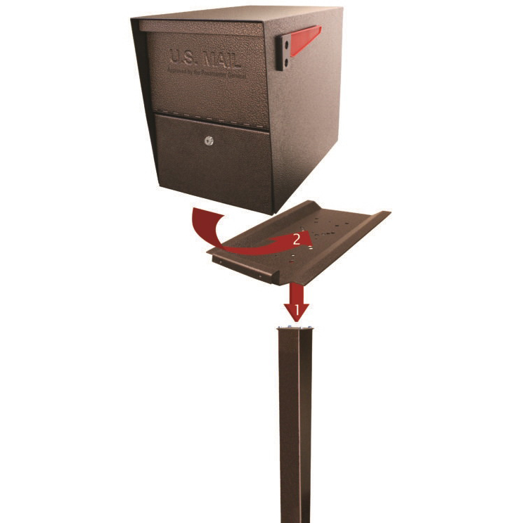 Mail Boss Packagemaster Series 7208 Mailbox, Steel, Bronze, 11-1/4 in W, 21 in D, 13-3/4 in H - 4