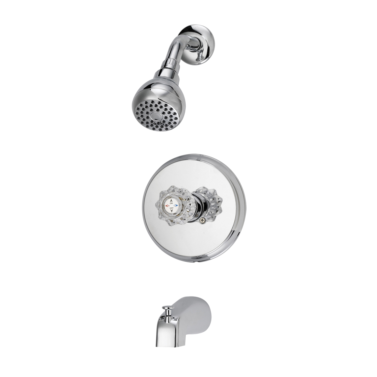 GU-F1010509CP Tub/Shower, Fixed-Mount Showerhead, 1.75 gpm Showerhead, 1 Spray Settings, 1-Handle, Chrome