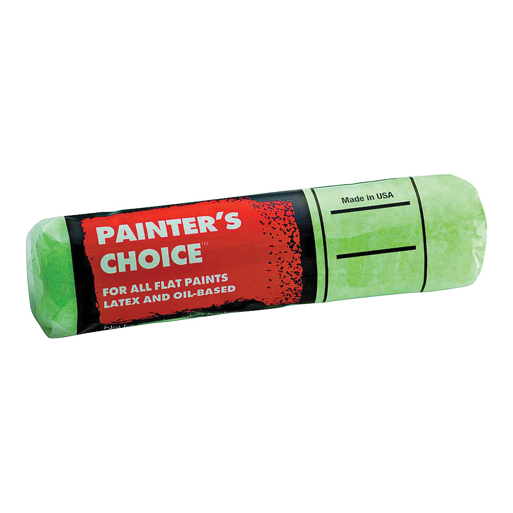Painter's Choice R276-9 Roller Cover, 1/2 in Thick Nap, 9 in L, Fabric Cover, Mint Green
