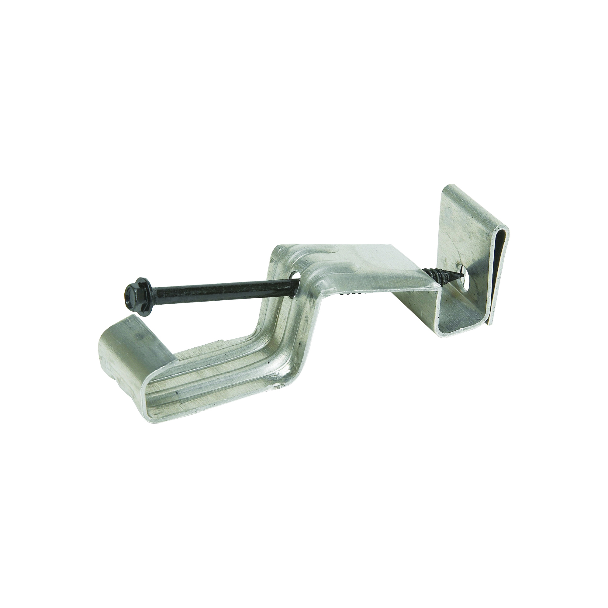 210121 Hidden Hanger, Aluminum, Gray, Mill, Hex Head Screw Mounting
