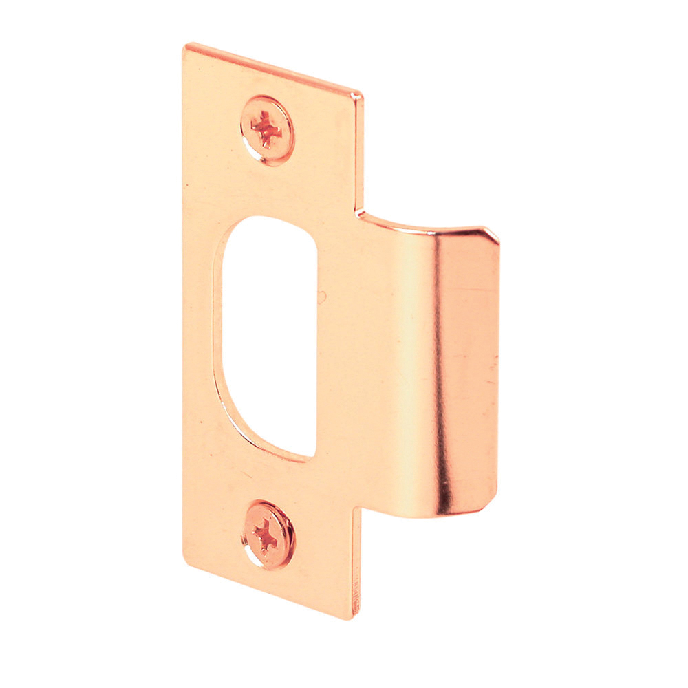 E 2467 T-Strike Plate, 2-3/4 in L, 1-1/8 in W, Steel, Brass