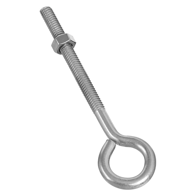 N221-663 Eye Bolt, 3/8-16 Thread, Coarse Thread, 3 in L Thread, 1 in ID Dia Eye, 4.35 in L Shank