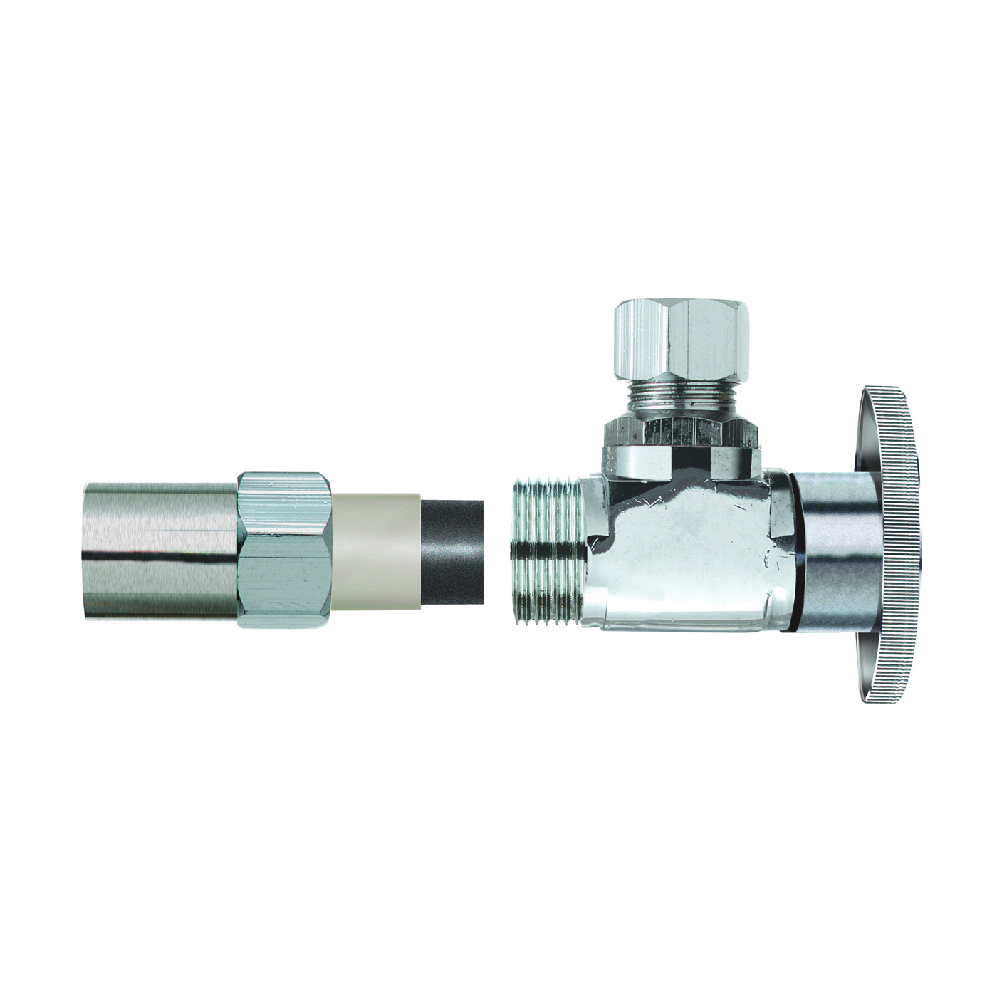 PP20321LF Transition Valve, 1/2 x 3/8 in Connection, Compression, Quarter-Turn Actuator, Brass Body
