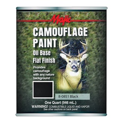 8-0851-2 Camouflage Paint, Black, 1 qt, Can, Application: Brush, Pad, Roller, Spray
