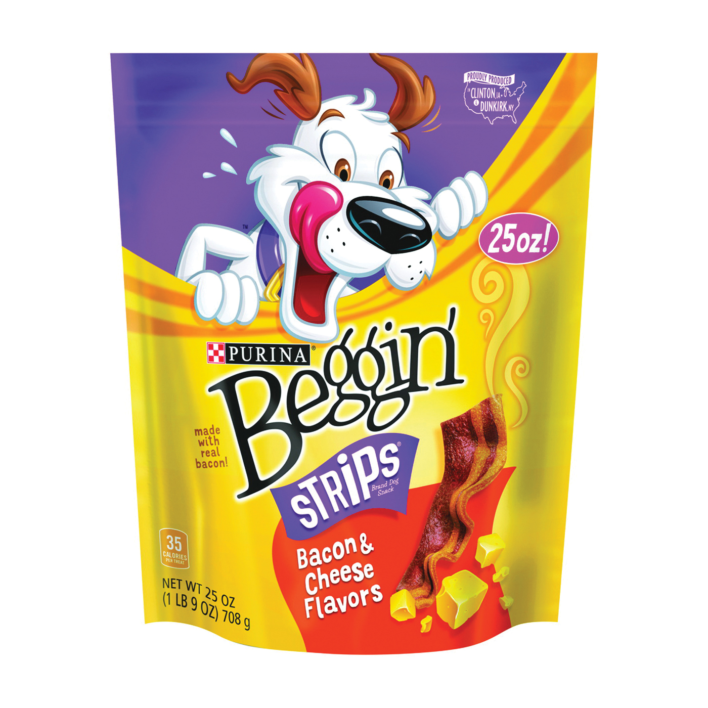3810012508 Dog Treat, Bacon, Cheese, 25 oz Pack