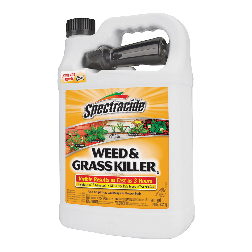 HG-96017 Weed and Grass Killer, Liquid, Amber, 1 gal Can