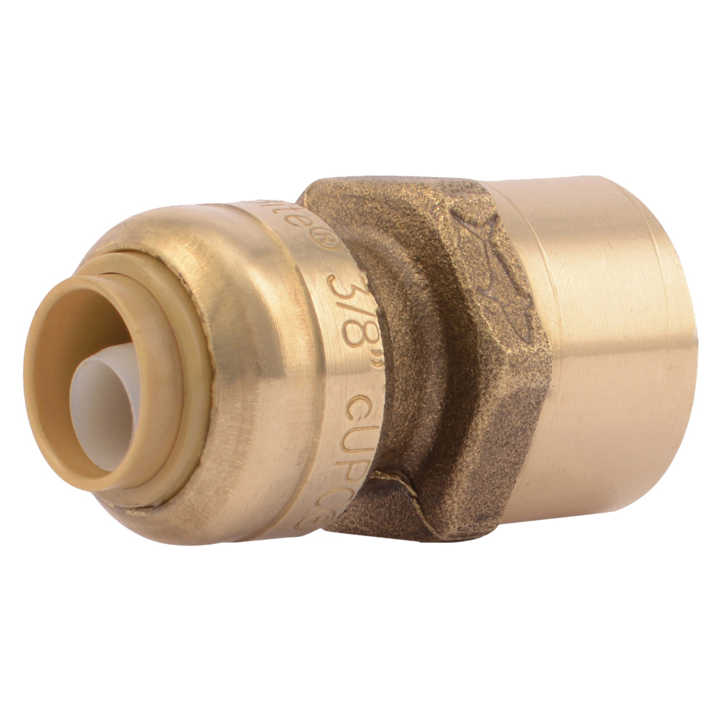 U070LFA Pipe Connector, 3/8 x 1/2 in, FNPT, Brass, 200 psi Pressure