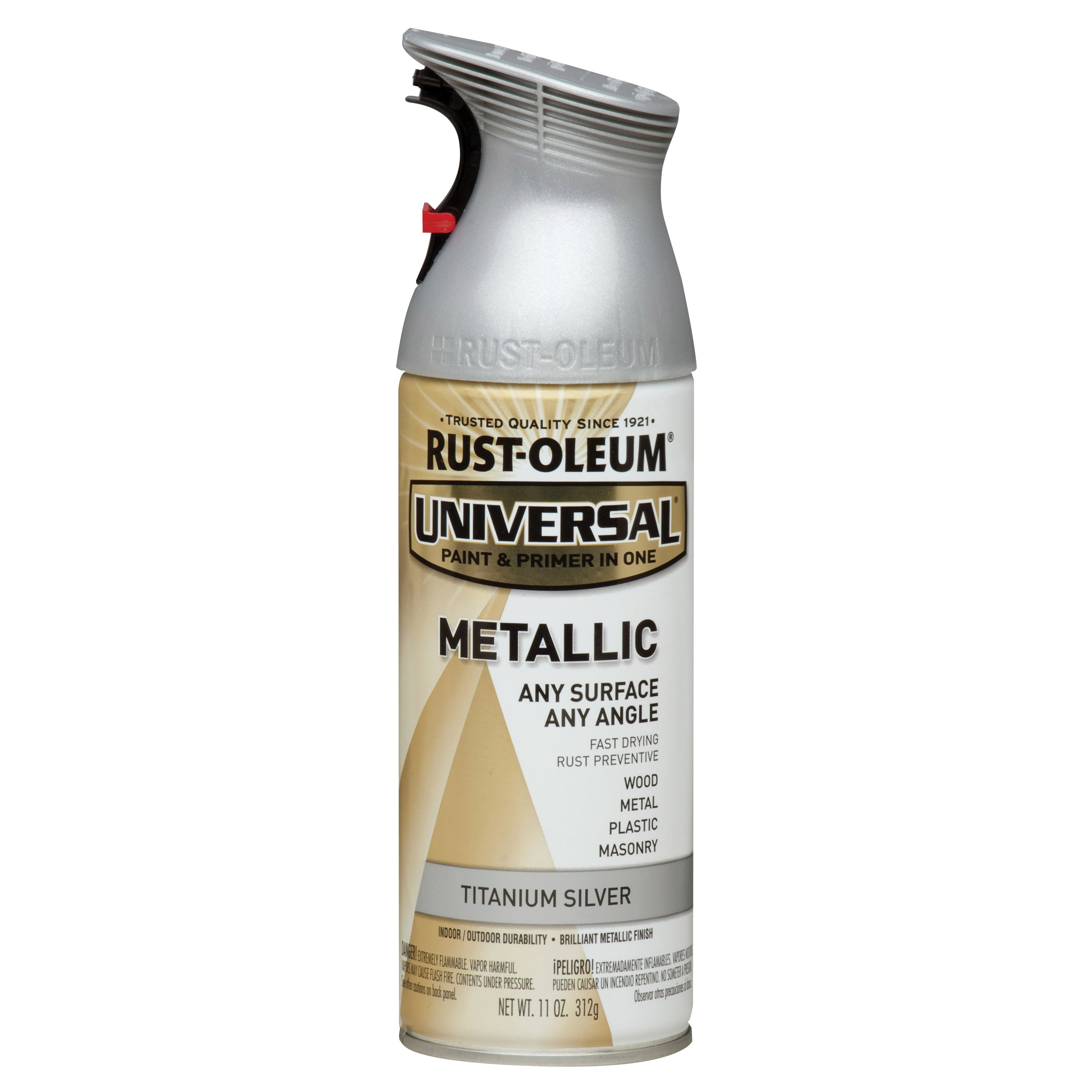 245220 Metallic Spray Paint, Metallic, Titanium Silver, 11 oz, Can