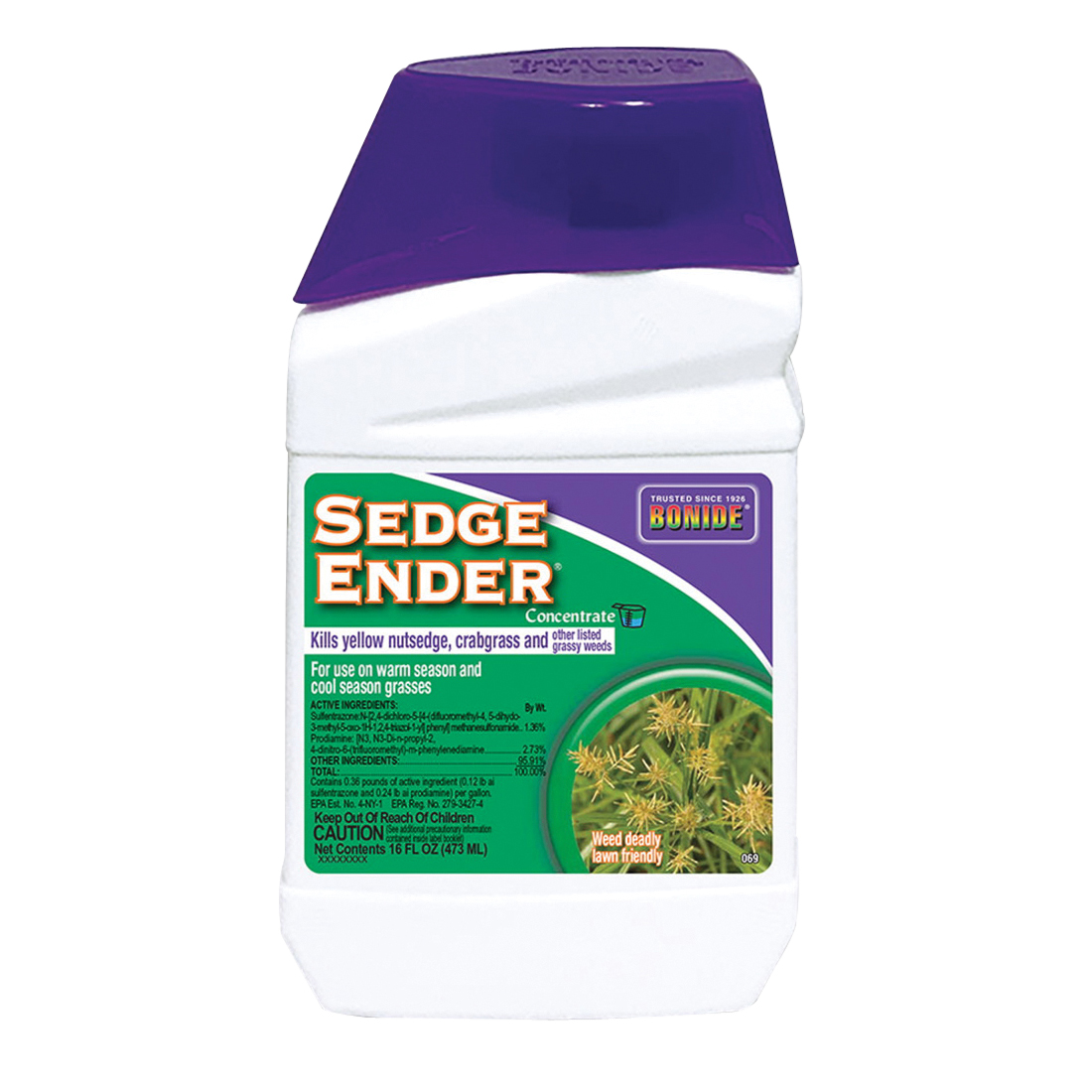 Sedge Ender 069 Crabgrass and Nutsedge Killer, Liquid, Yellow, 16 oz