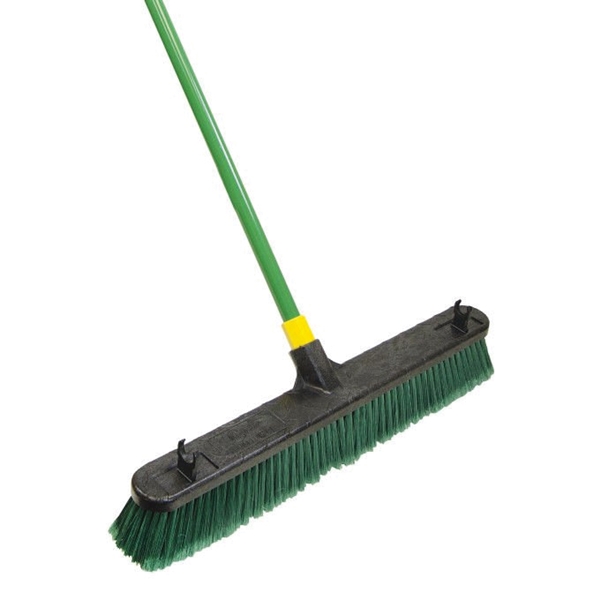 00538 Push Broom, 24 in Sweep Face, Polypropylene Bristle, Steel Handle