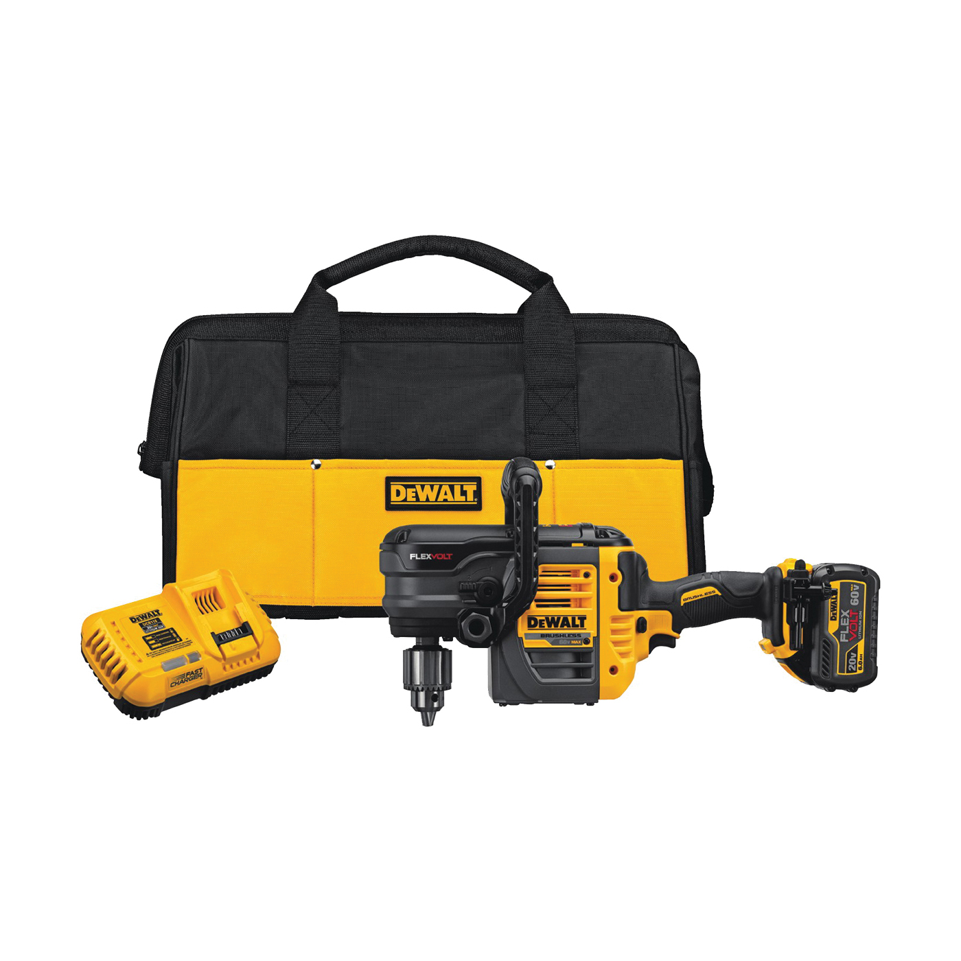 DeWALT DCD460T1 Stud and Joist Drill Kit, Battery Included, 60 V, 1/2 in Chuck, Keyed Chuck
