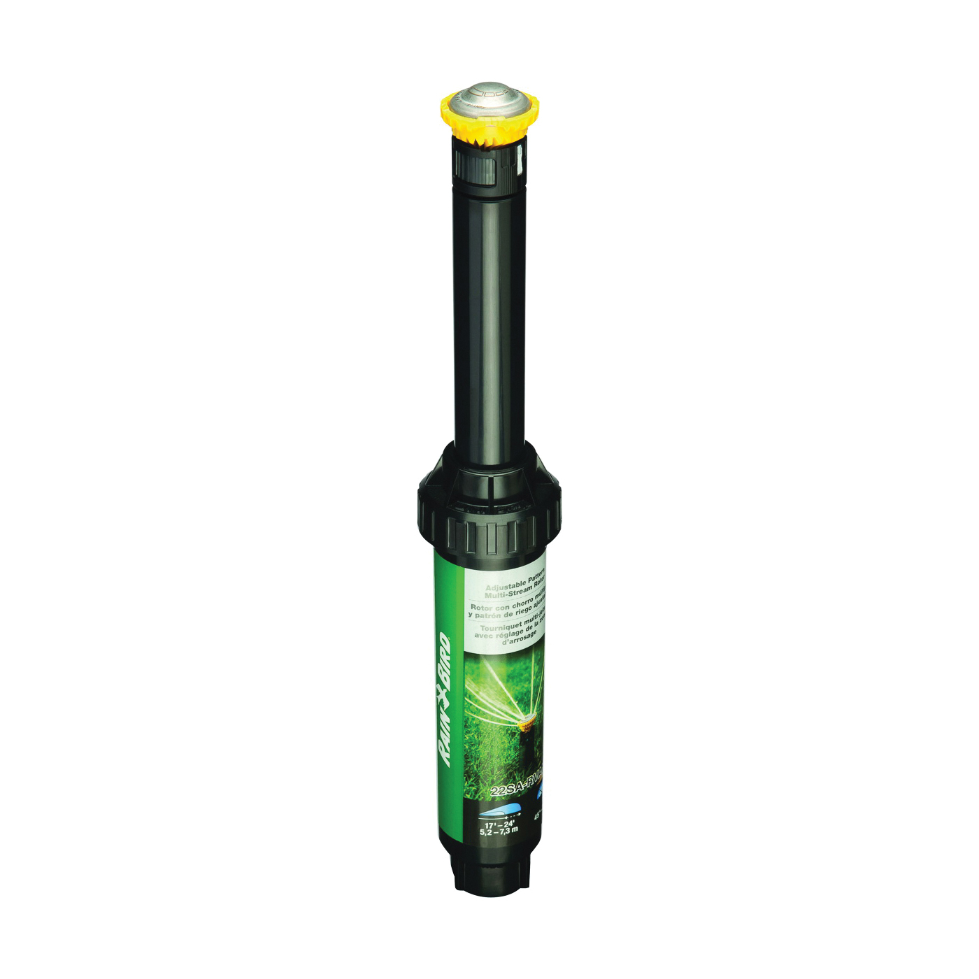 Rain Bird 22SA-RVAN Mini Rotor Sprinkler, 1/2 in Connection, 17 to 24 ft, 4 to 34 deg Nozzle Trajectory, Adjustable Arc - 1