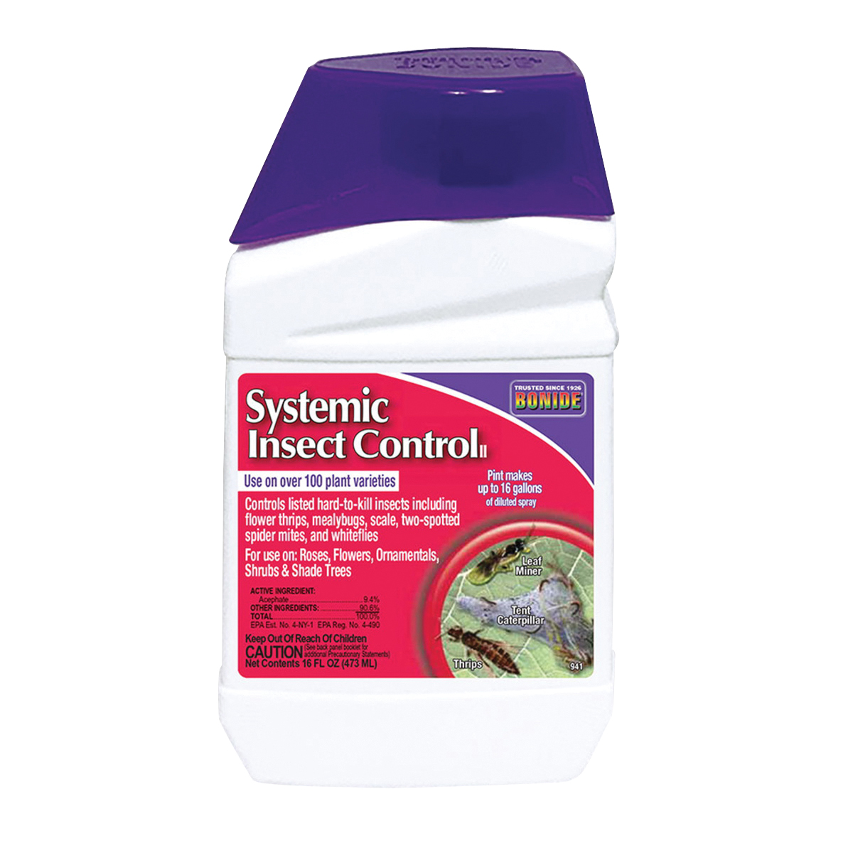 941 Systemic Insect Control, Liquid, Spray Application, 1 pt Bottle