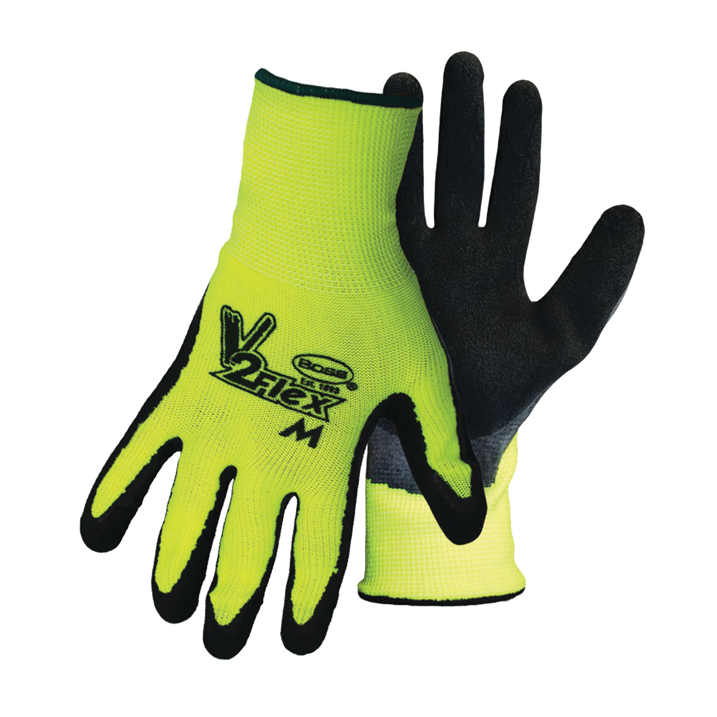 GUARDIAN ANGEL 8412B Breathable, High-Visibility Gloves, Men's, S, Knit Cuff, Latex Coating, Polyester Glove