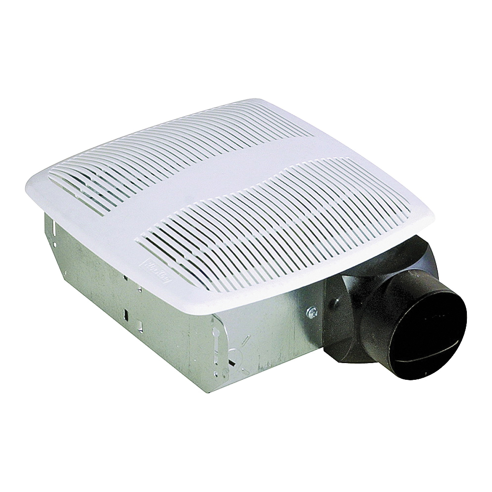 AS50 Economical Exhaust Fan, 7-1/4 in L, 7-1/4 in W, 0.9 A, 120 V, 1-Speed, 50 cfm Air, Metal, White