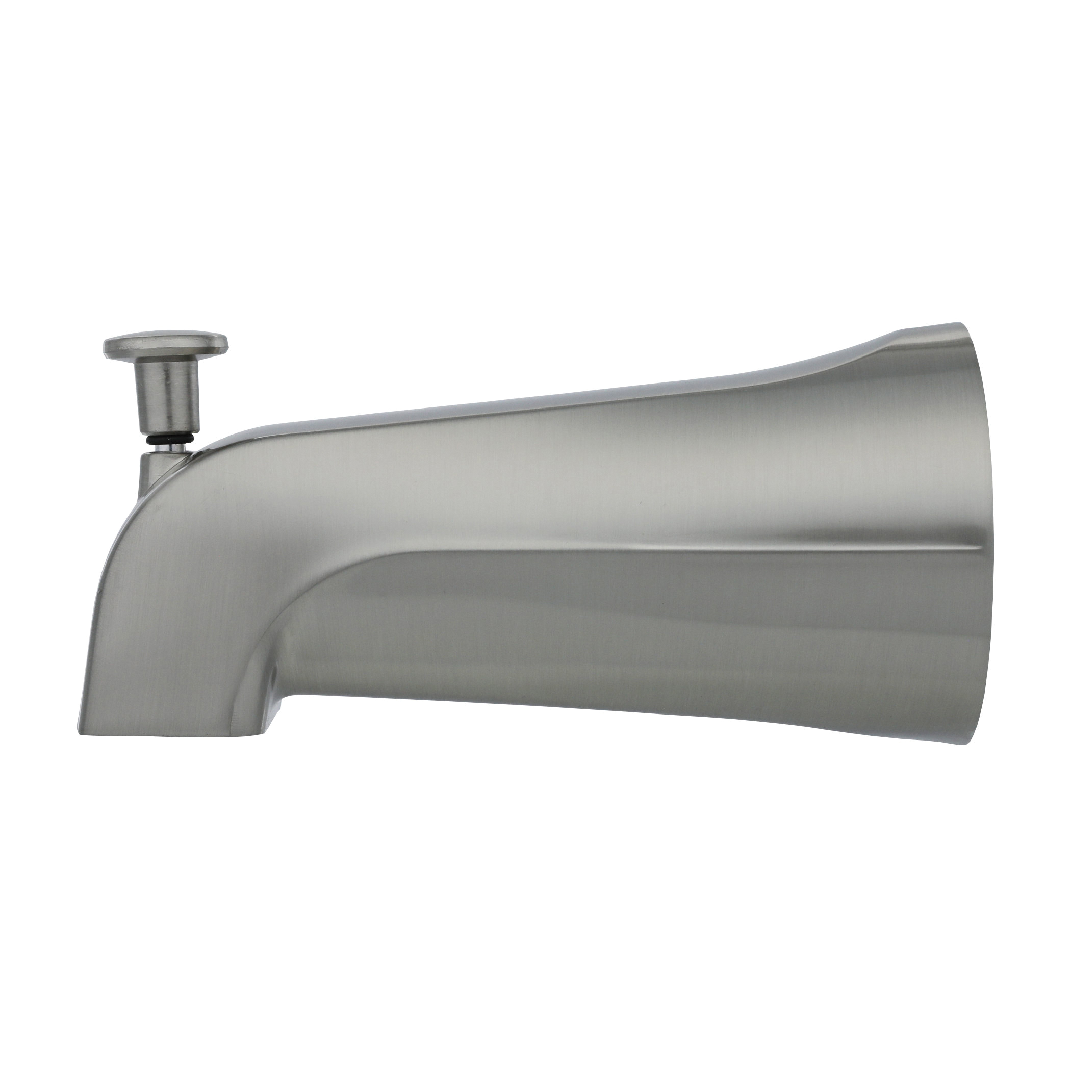 89249 Tub Spout with Diverter, 1/2, 3/4 in Connection, Threaded, Metal, Brushed Nickel-Plated