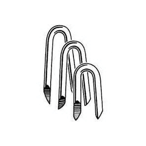 0079078 Series Fence Staple, 1-1/4 in L, Electro-Galvanized, 1/4 in W Crown, 9 ga