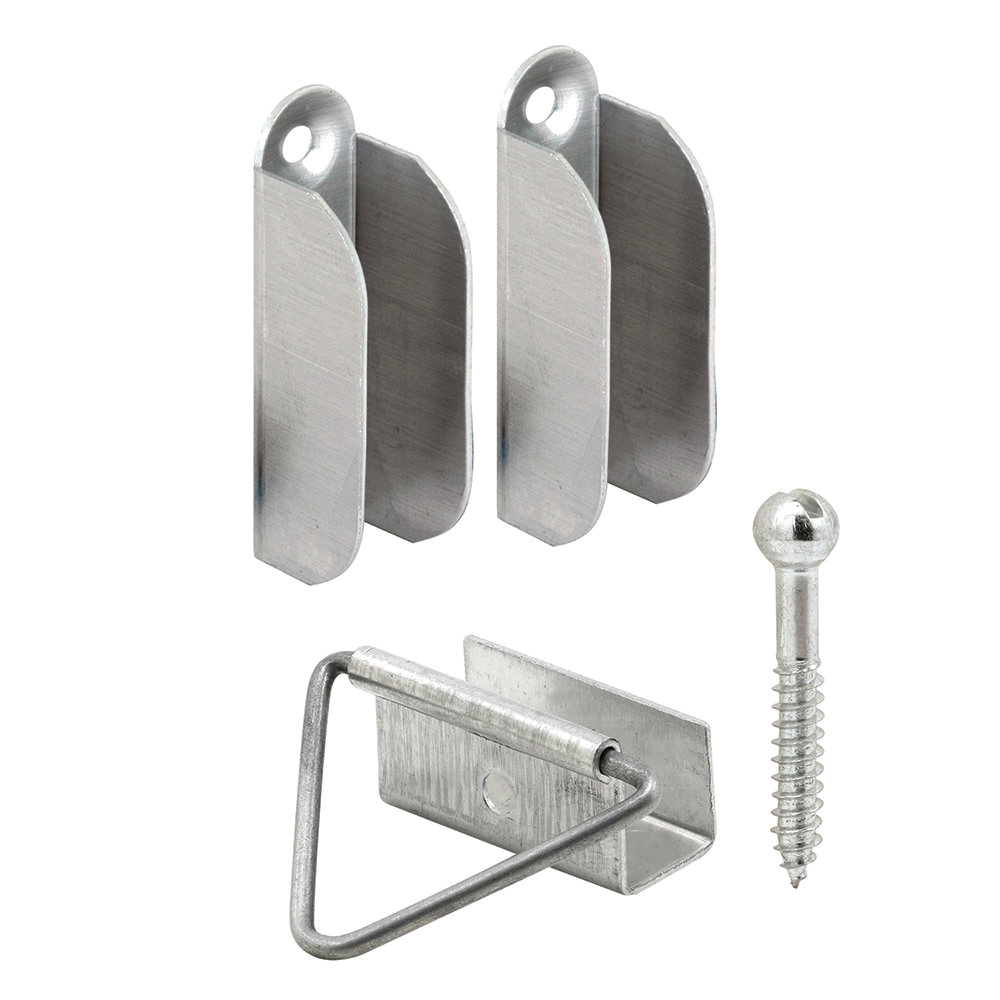 Make-2-Fit PL 7760 Top Hanger and Bottom Latch, Aluminum, For 7/16 in Screen Frame,  2 Pack - 1