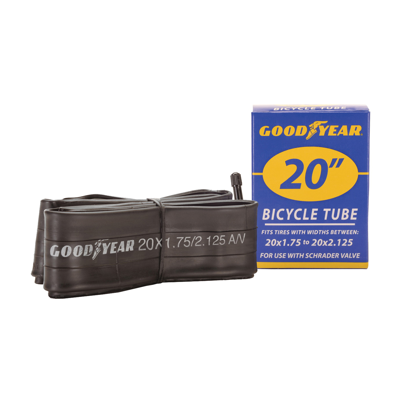 91077 Bicycle Tube, Butyl Rubber, Black, For: 20 x 1-3/4 to 2-1/8 in W Bicycle Tires