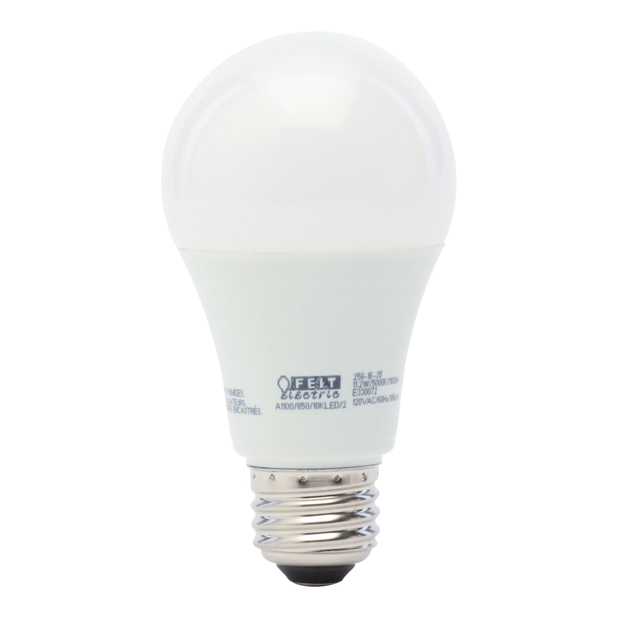 A1100/850/10KLED/2 LED Bulb, General-Purpose, A19 Lamp, 75 W Equivalent, E26 Medium Lamp Base, Daylight