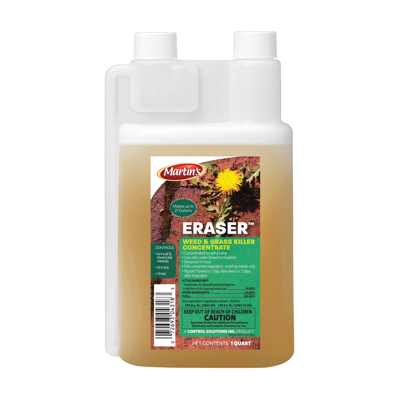 82004318 Weed and Grass Killer, Liquid, Clear, 1 qt